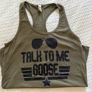 Olive Green Graphic Tank Top